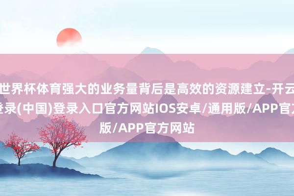 世界杯体育强大的业务量背后是高效的资源建立-开云网页登录(中国)登录入口官方网站IOS安卓/通用版/APP官方网站